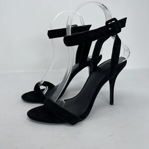 ALEXANDER WANG Sandals Womens 35 US 5 Black Suede Strappy Heels Ankle Strap
